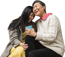 Family members laughing