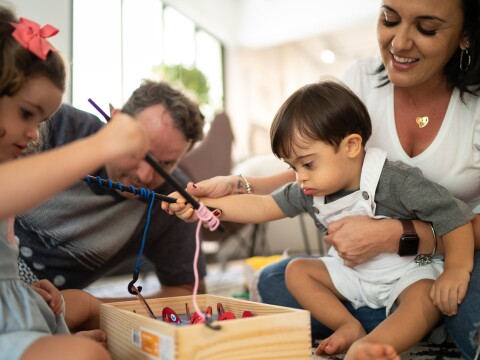 Family playing
