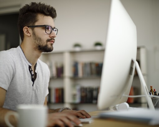 Man working on computer