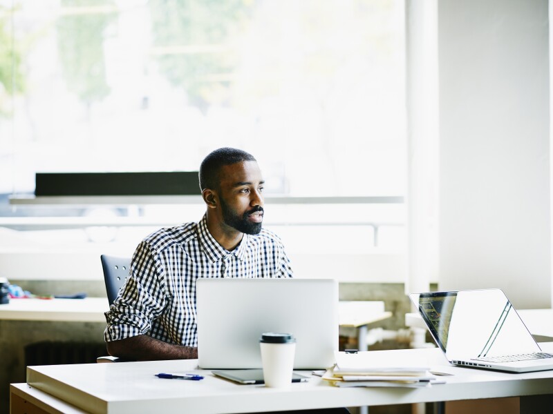 Man at office desk