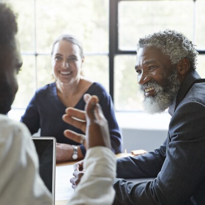 Office meeting with 3 workers