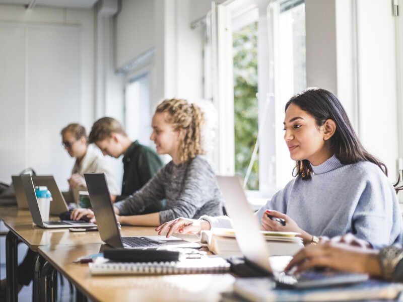 Students studying