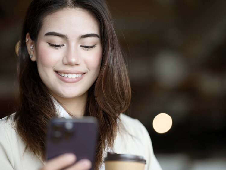 Woman looking at her phone
