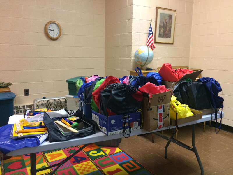 School drive for supplies from a Thrivent Action Team