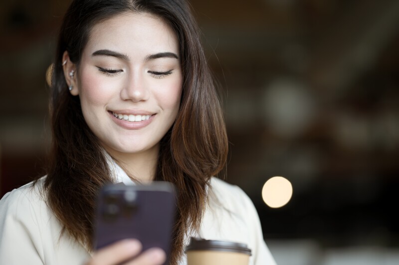 Woman looking at her phone