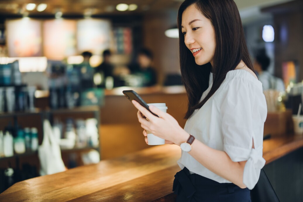 Woman looking at phone