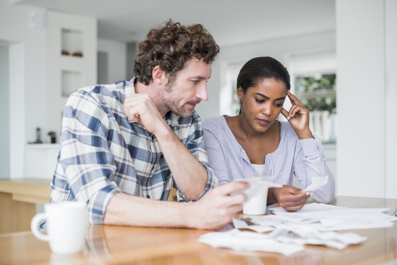 Couple looking at paperwork