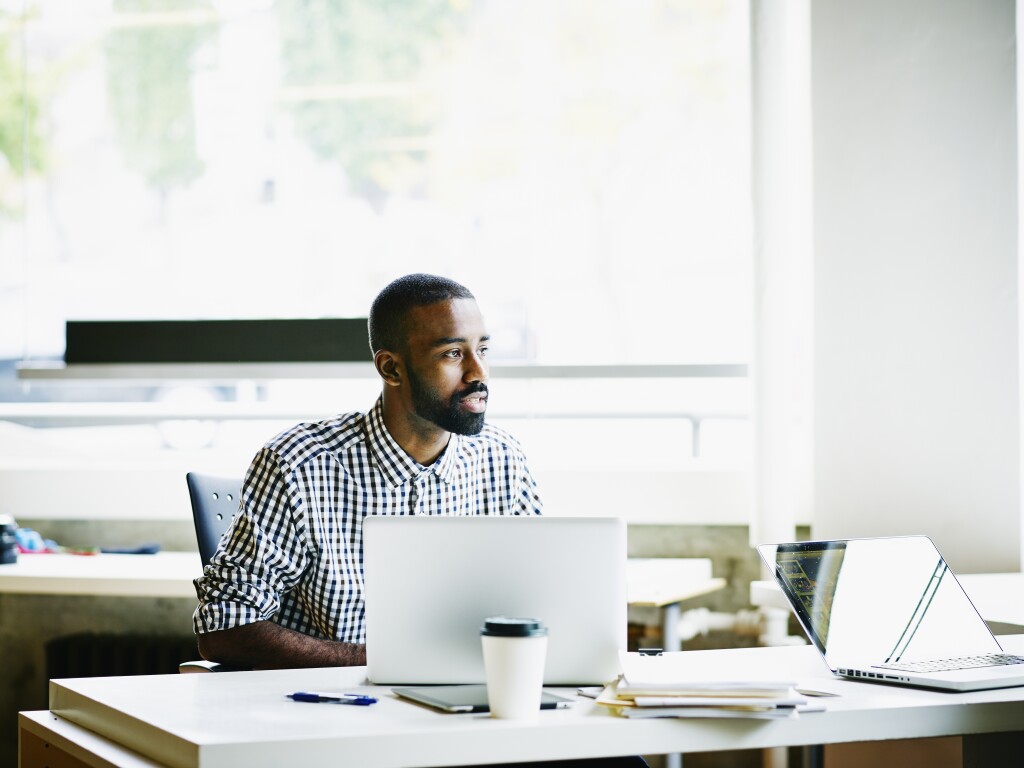 Man at office desk