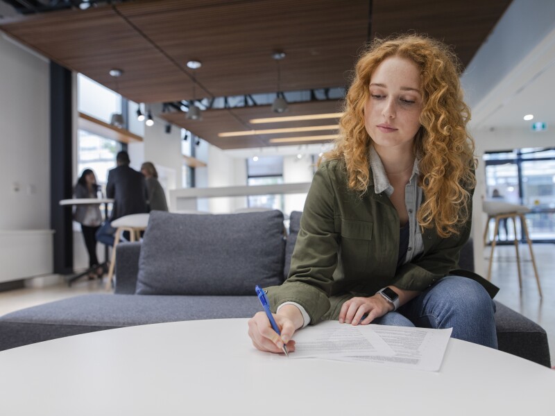 Woman studying