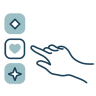 hand choosing an option