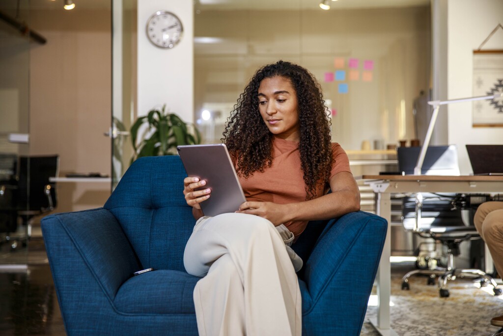 Woman using tablet