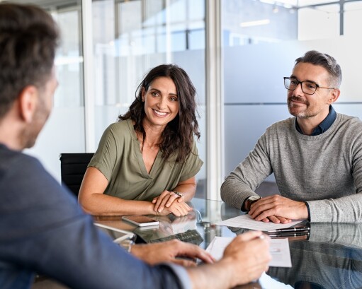 Couple in a meeting with professional