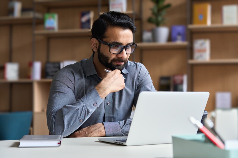 Man working on laptop
