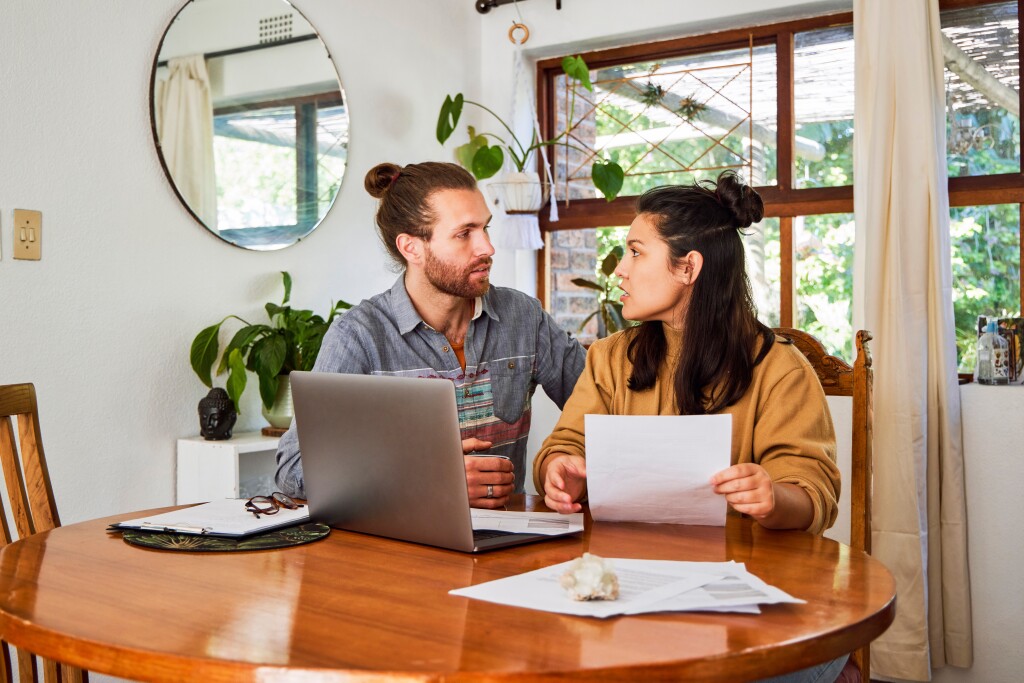 Couple discussing finances