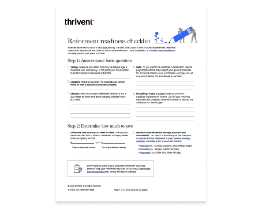 Trs Checklist How to Prepare for Retirement: A Retirement Readiness Checklist | Thrivent