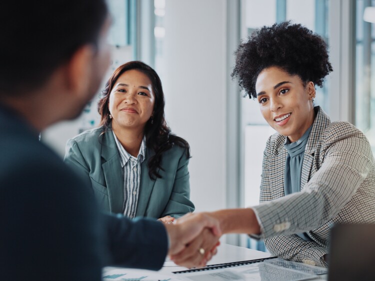 Business meeting shaking hands