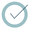 checkmark inside a circle graphic