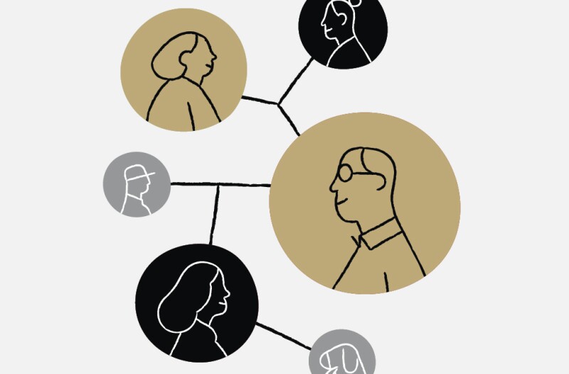 illustration of people being connected via lines