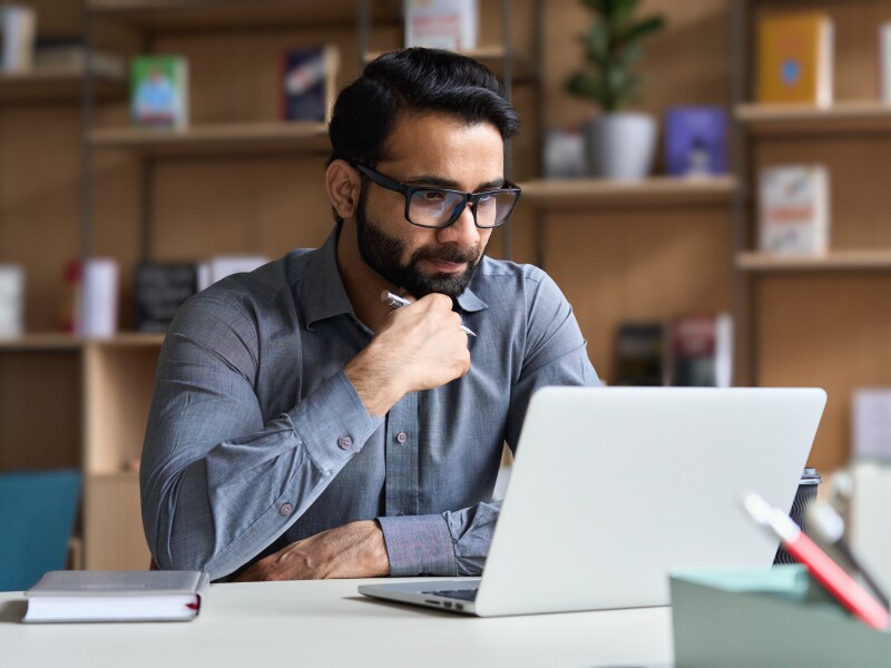 Man working on laptop