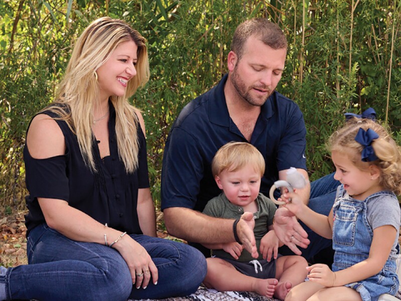 Family enjoying time together outside.