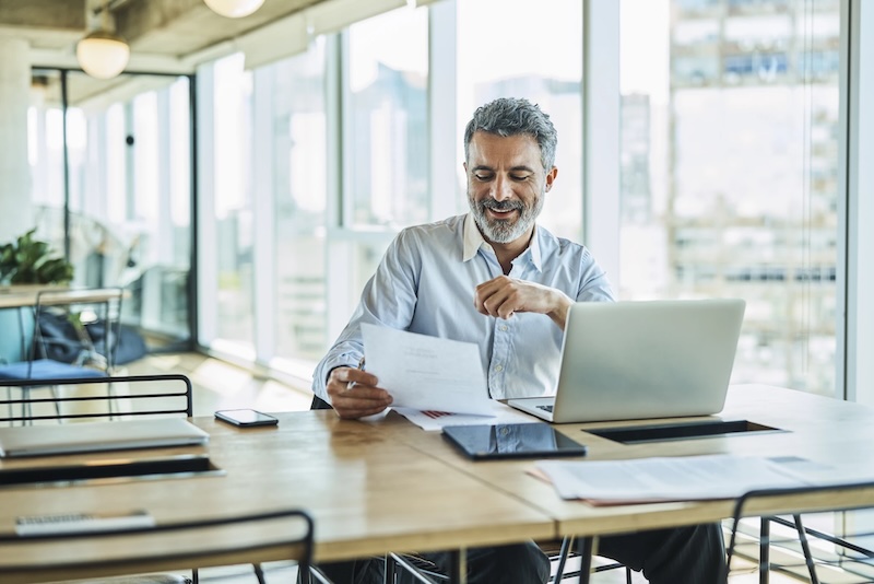 Man working on laptop